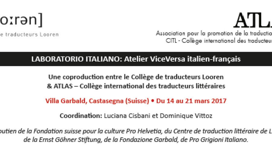 Laboratorio italiano – Atelier ViceVersa italien-français : l&rsquo;appel à candidatures 2017 est ouvert